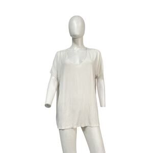 Hatch 'The Perfect' Cream Polyester Vee Top Size 2